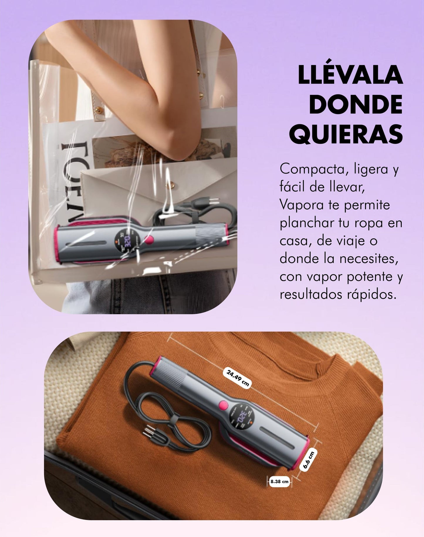 Plancha vapor portátil para ropa - VAPORA SMART